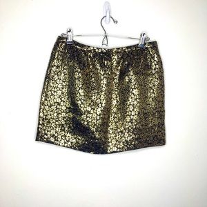 J. Crew Collection Gold & Black Metallic Skirt Size 2